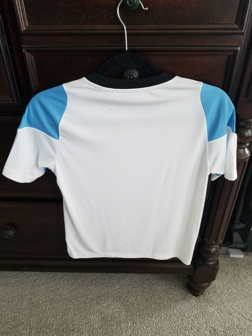 Adidas Kids Messi White & Light Blue Short Sleeve Soccer Shirt with Gold Logos - Picture 2 of 4